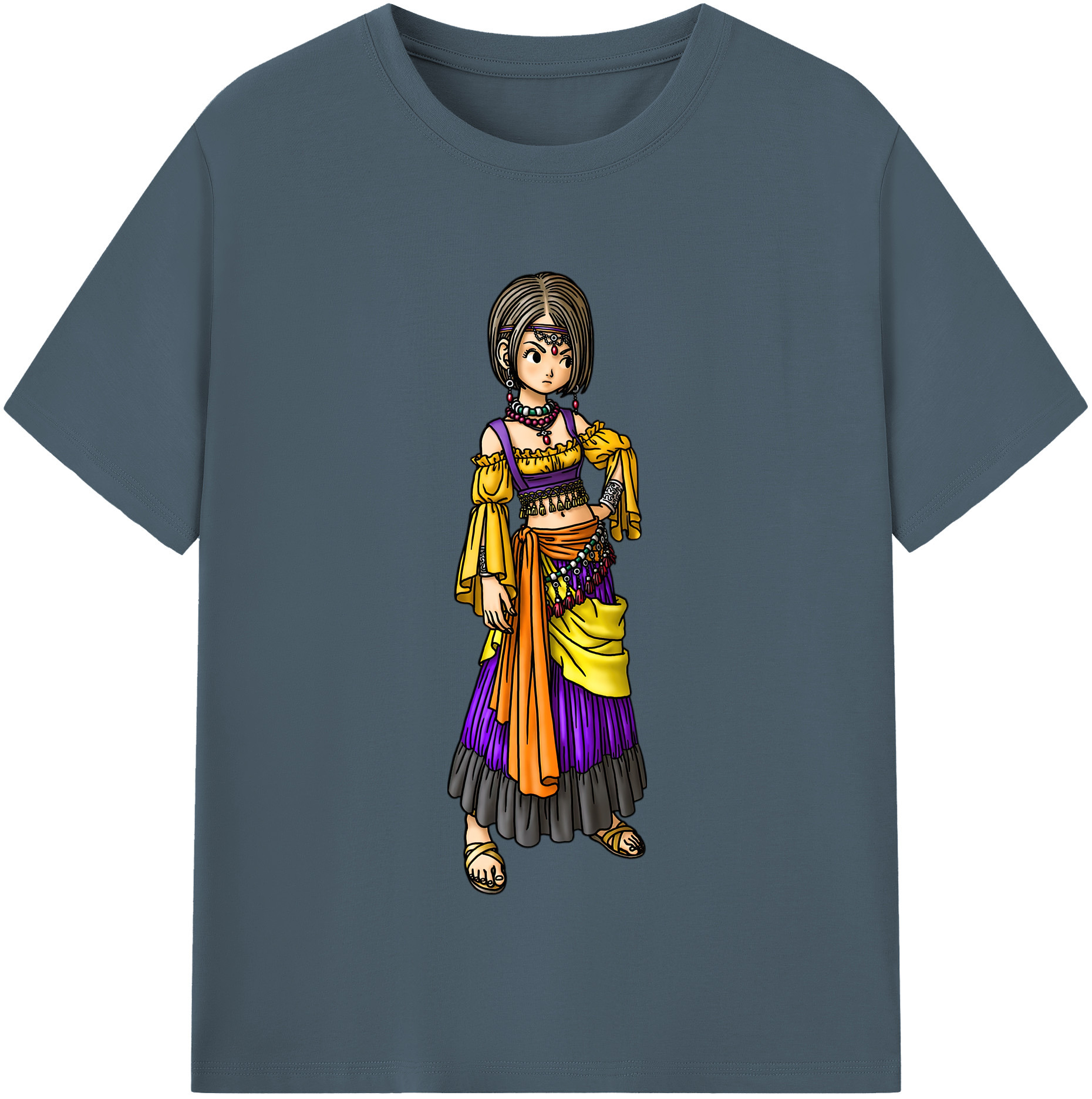 （画像用） ドラゴンクエスト Doragon Kuesuto Dragon Quest 綿100％半袖Tシャツ（フロントプリント）